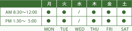 診療時間表